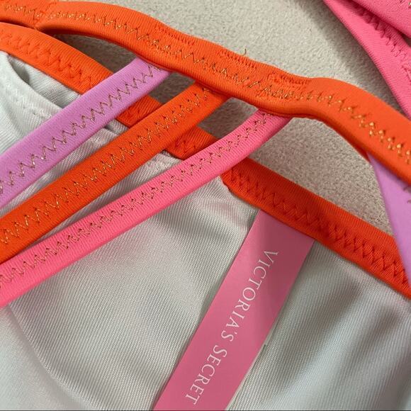Victoria's Secret Sexy Triangle Cross Back Strappy Top Cheeky Bottom Bikini M/L - Picture 5 of 12